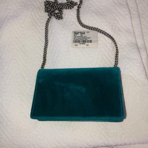 Turquoise Suede Dionysus Super Mini Bag - Picture 6 of 11